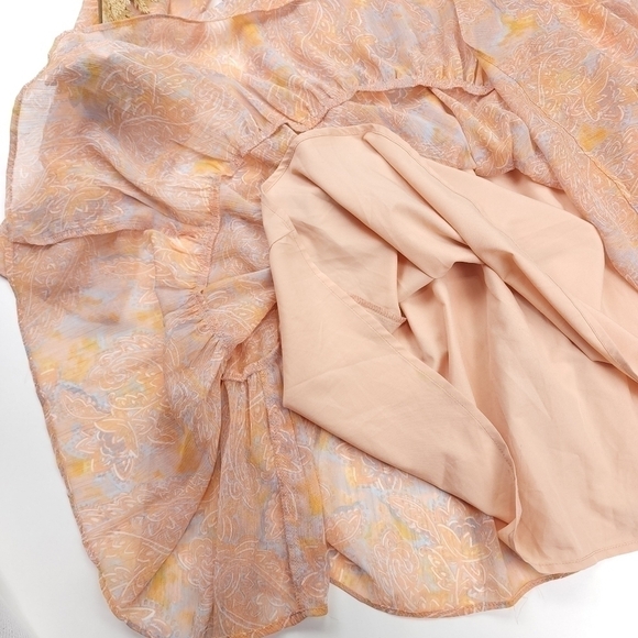 Illa Illa Peachy Paisley Boho Sheer Lined Dress Size S - Picture 8 of 12